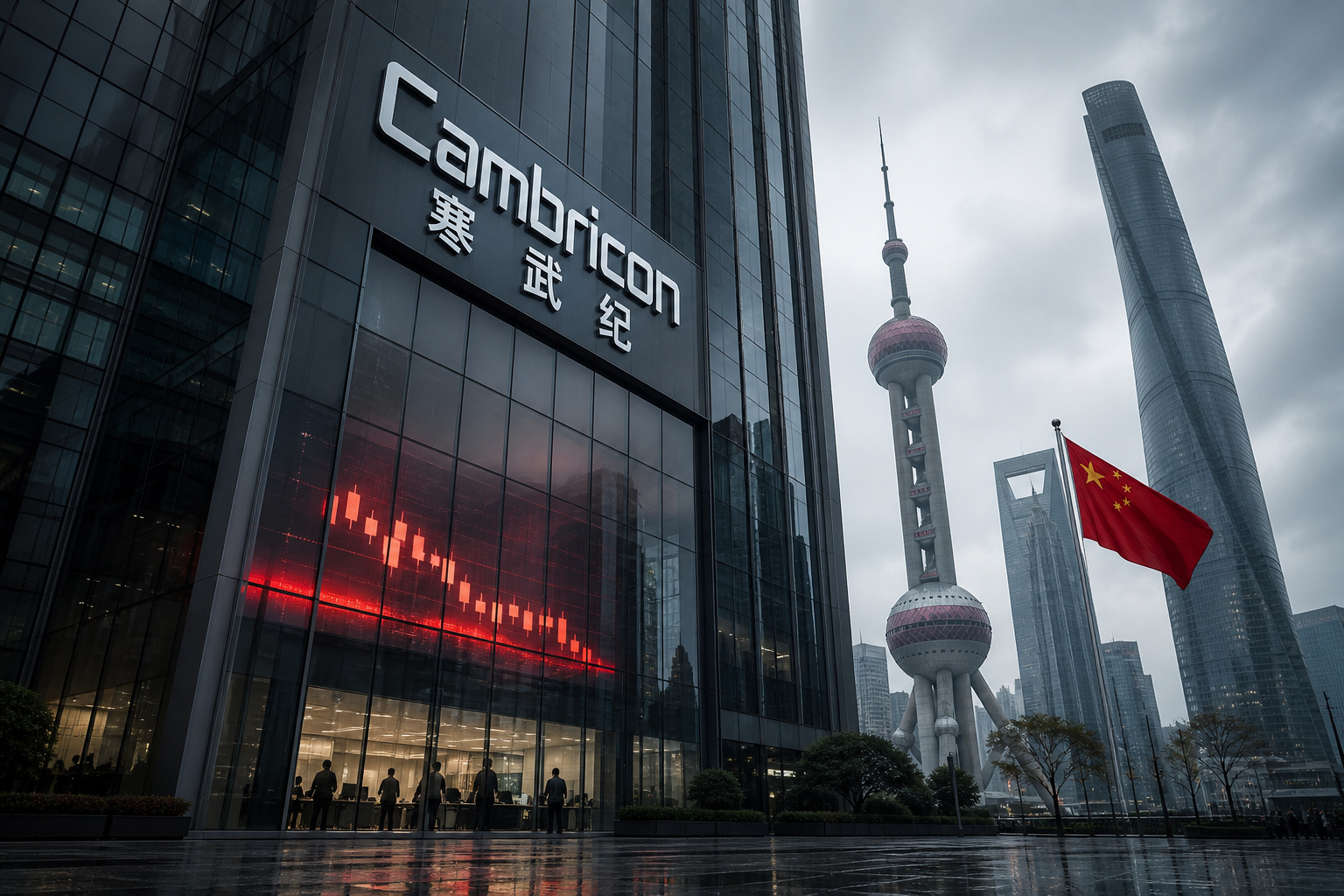 Cambricon shares fall more than 5% in China A-share trading, turnover tops 10 billion yuan