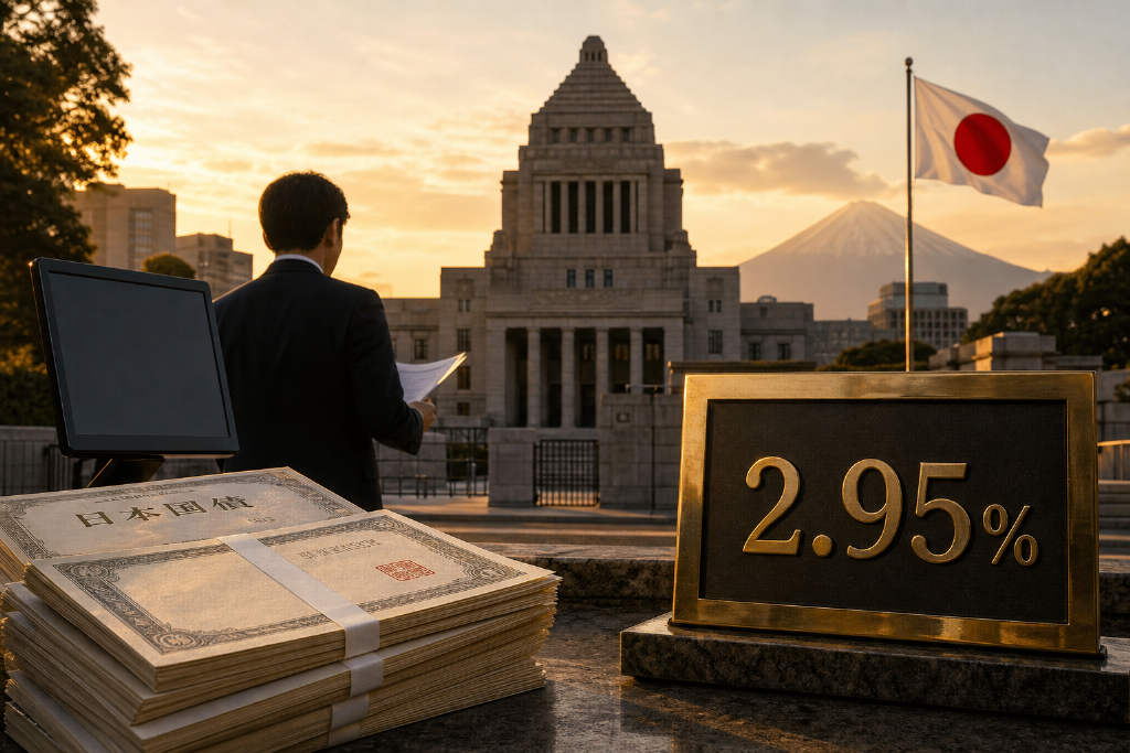 Japan's 10-Year Bond Yield Hits 2.950%, Highest Since September 1996