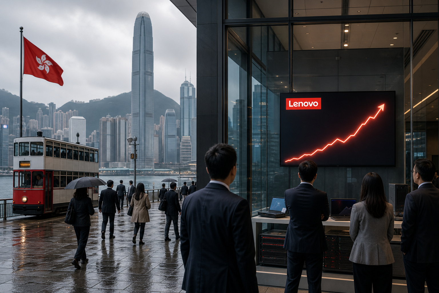 联想集团季度营收增 43%,港股股价涨超 20%