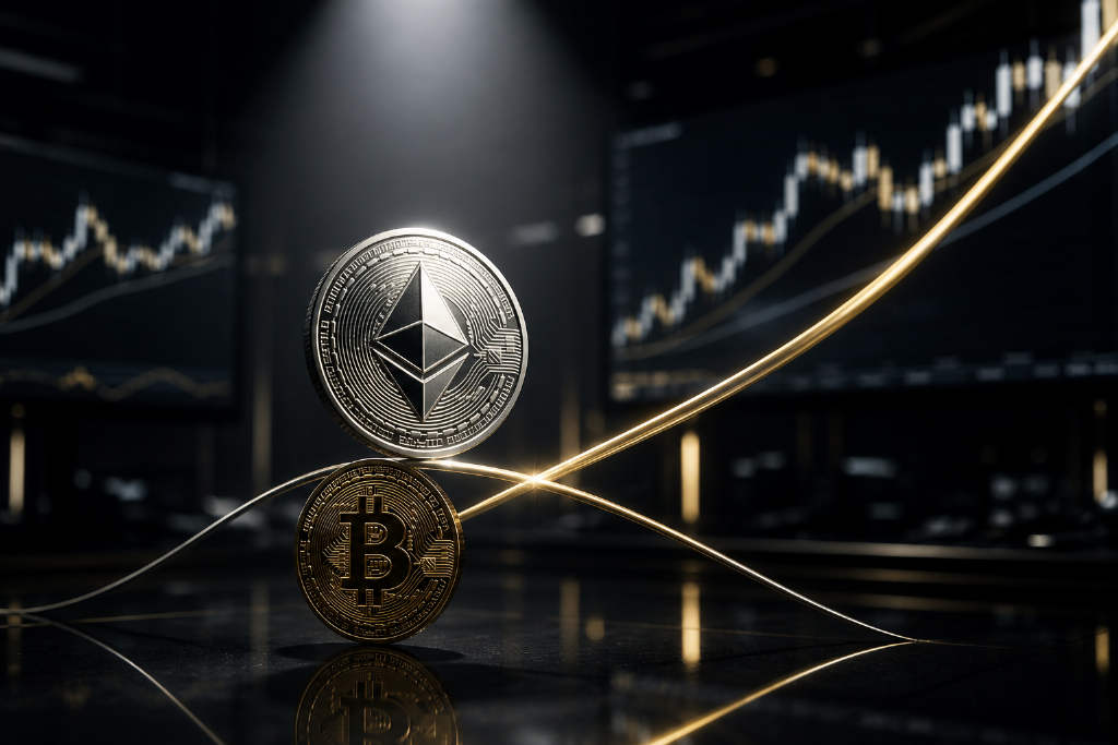 ETH/BTC 比率出现黄金交叉,6 月初以来已上涨约 25%