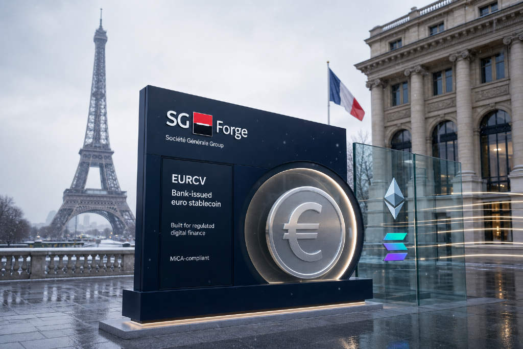 Societe Generale's EURCV Stablecoin Market Cap Grows $5.6M, Becomes Second-Fastest Growing Euro Stablecoin
