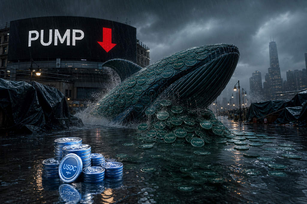 PUMP 24 小时跌超 16%，巨鲸一笔卖出 12.64 亿枚