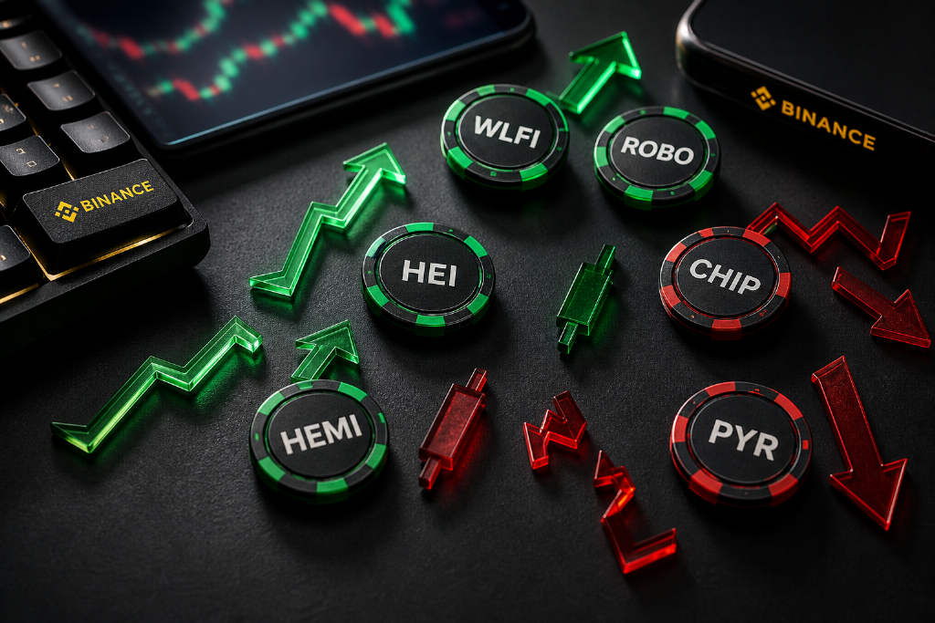 Sharp Spot Swings on Binance Lift HEMI and ROBO While PYR Hits a Daily Low