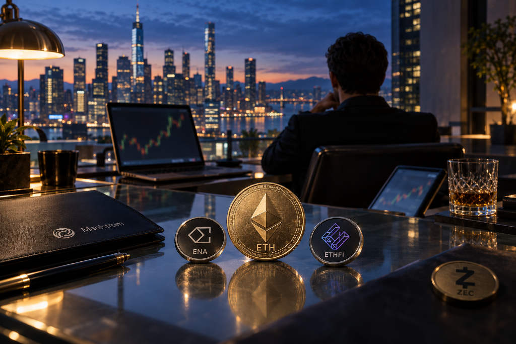 Arthur Hayes says his short-term bets are ETH, ENA and ETHFI, and that he no longer holds ZEC