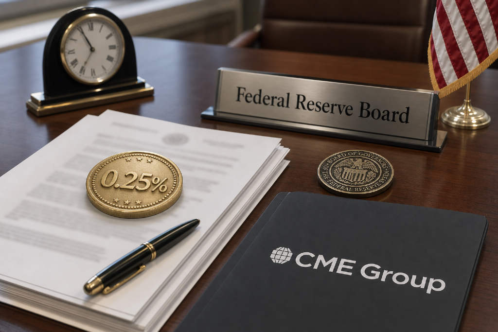 CME数据显示美联储9月加息25个基点概率报67.9%