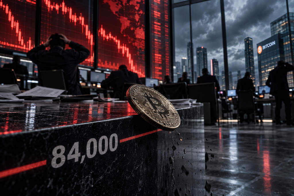 比特币跌破 84000 美元,5.5 亿美元多头仓位遭清算