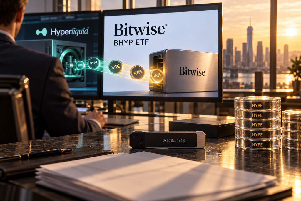 Bitwise 旗下 BHYP ETF 钱包从 Hyperliquid 收到 4.739 万枚 HYPE