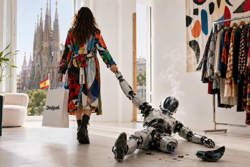 马斯克女儿为 Desigual 拍机器人广告,批评 AI 挤压年轻人工作