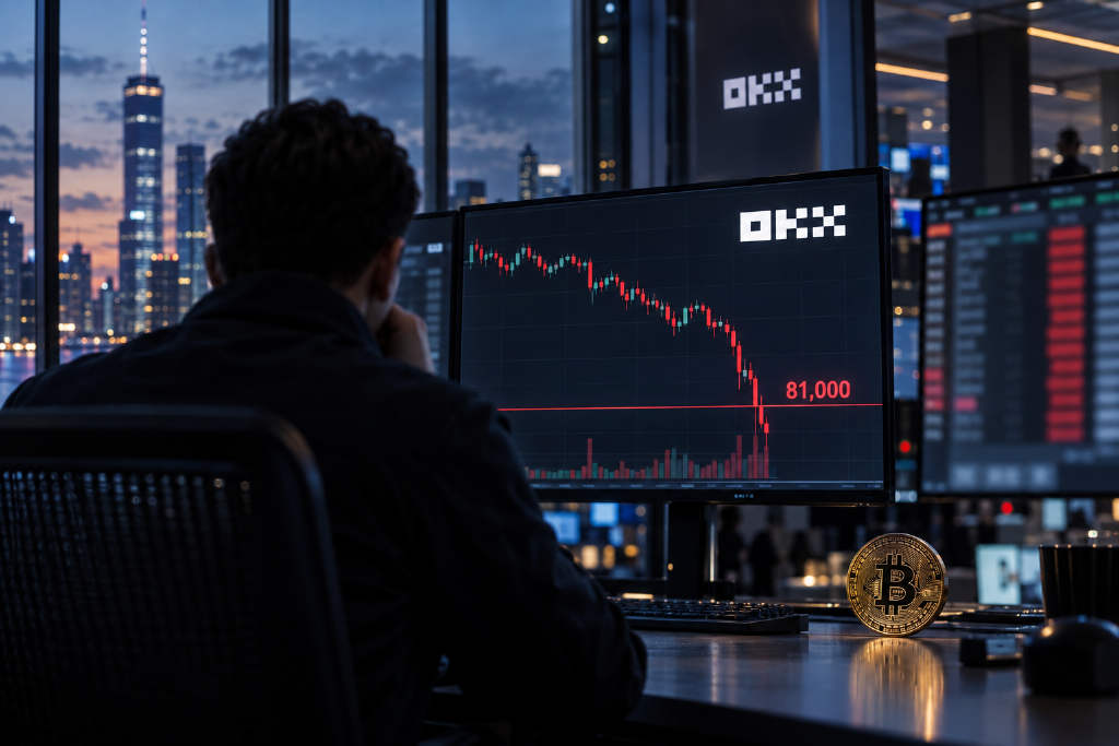BTC跌破81000 USDT,24小时跌幅2.81%