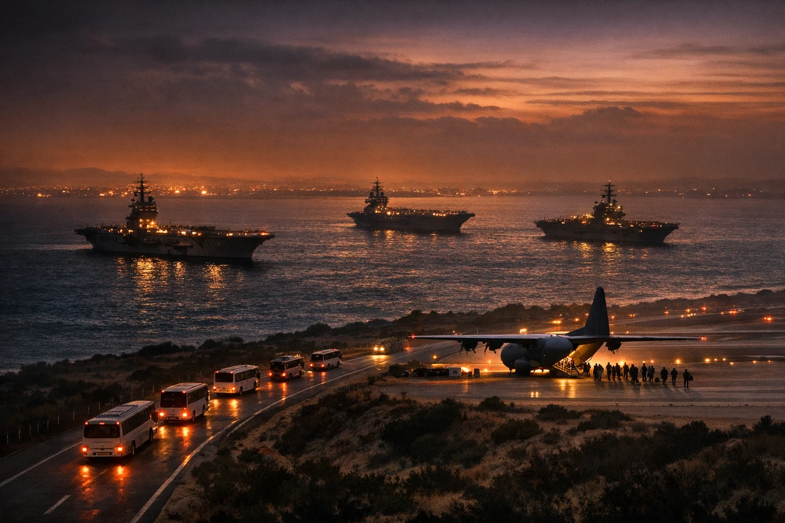 美国罕见启动多国撤侨,三航母集结中东施压伊朗
