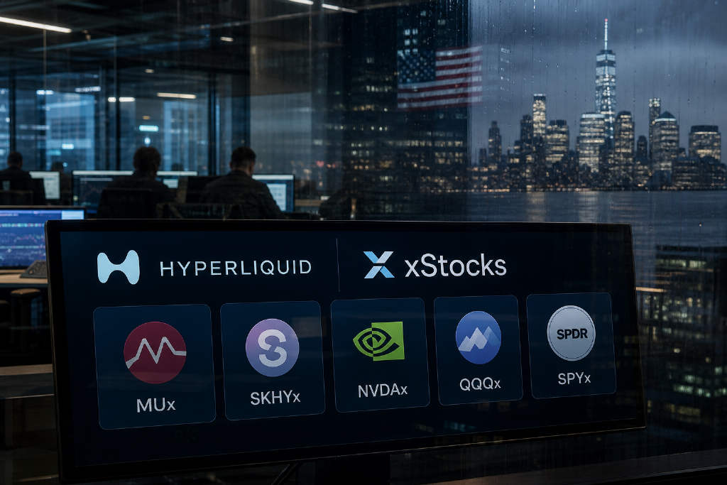 xStocks 将 5 只代币化股票与 ETF 现货上线 Hyperliquid
