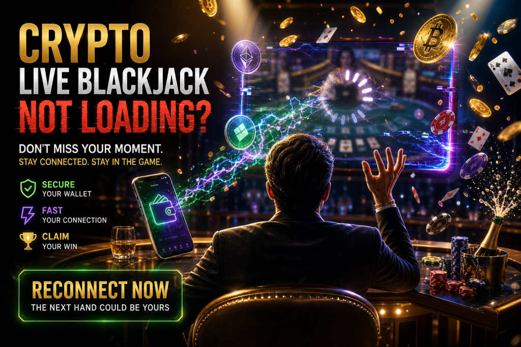 Live blackjack crypto not loading: what the problem usually is
