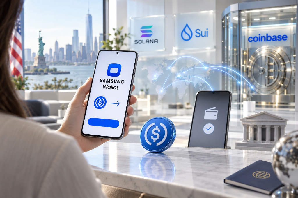 Samsung Wallet adds USDC remittances in the US, with Solana, Sui and Coinbase behind the rails