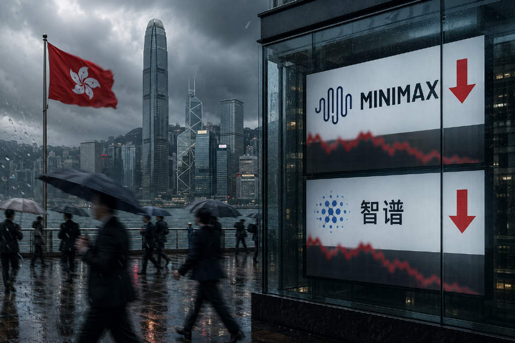 港股应用软件股大幅下挫 MINIMAX跌6.33% 智谱跌近6.5%