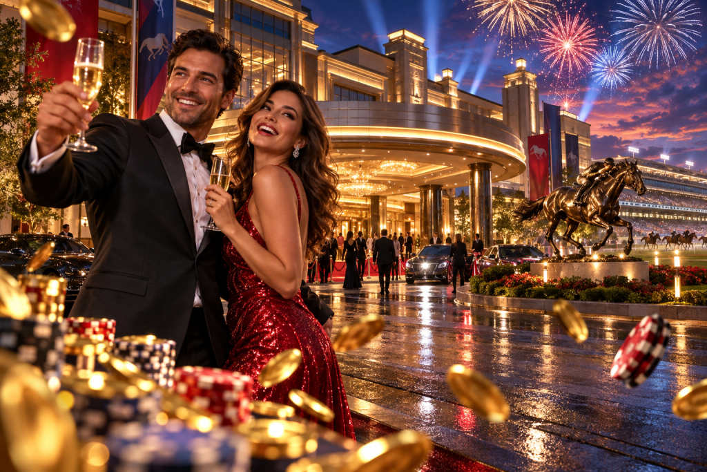 Hollywood Casino at Penn National Race Course:固定位置与已公开的直线距离