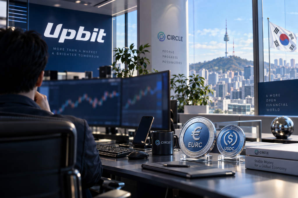 Circle 欧元稳定币 EURC 在韩国交易所 Upbit 上线