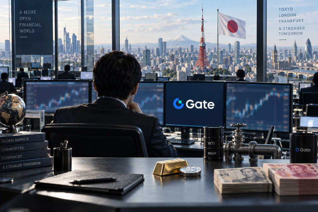 Gate 数据:美元兑日元涨至 154.881,WTI 原油涨超 2%