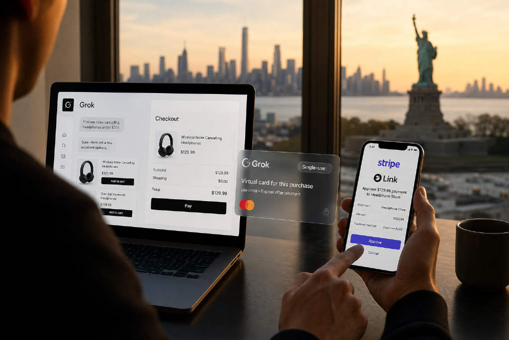 Grok Bot 接入 Stripe Link,可代用户在网上下单付款