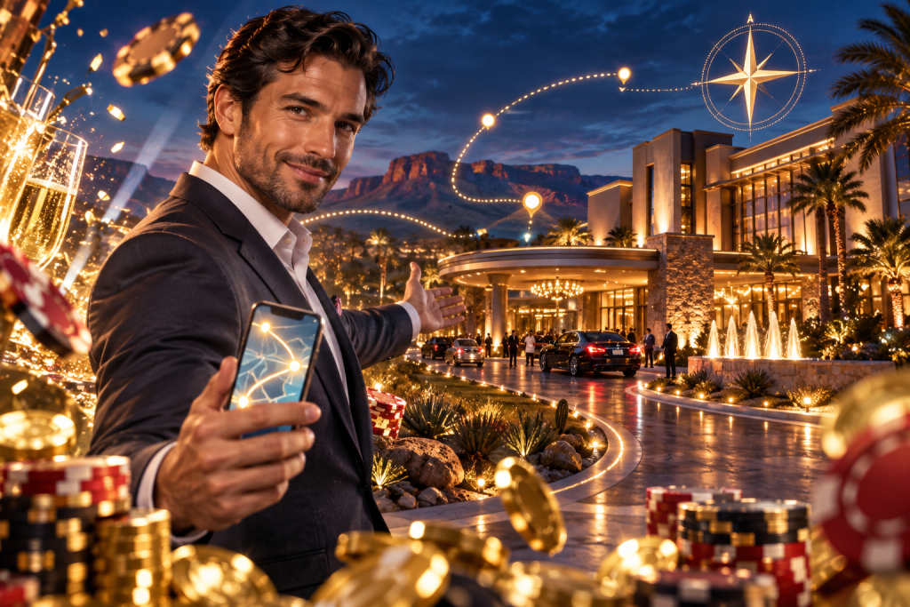 Santa Ana Star Casino: fixed location and documented straight-line distances