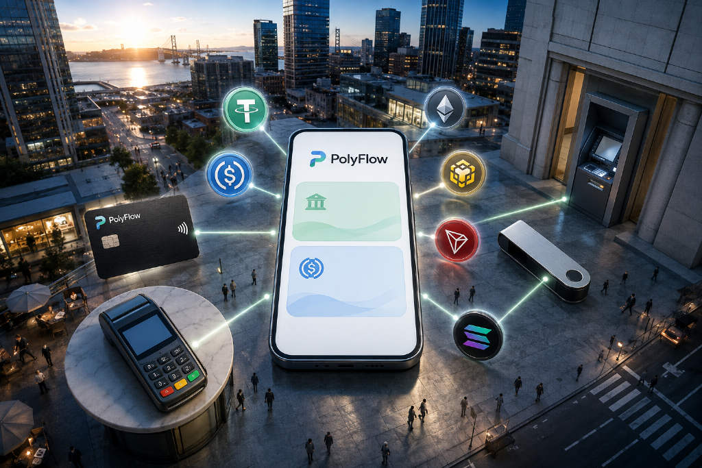 PolyFlow App 上线,整合法币、稳定币与全球支付入口