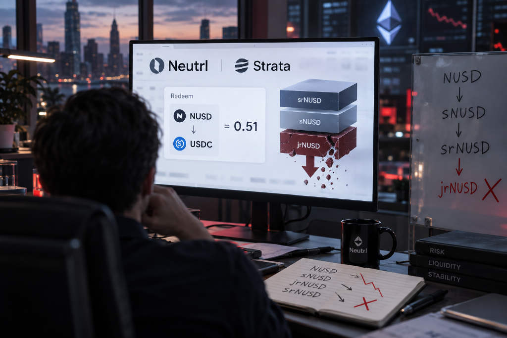 Neutrl 以 0.51 USDC 开放 NUSD 赎回,Strata 初级分层面临归零