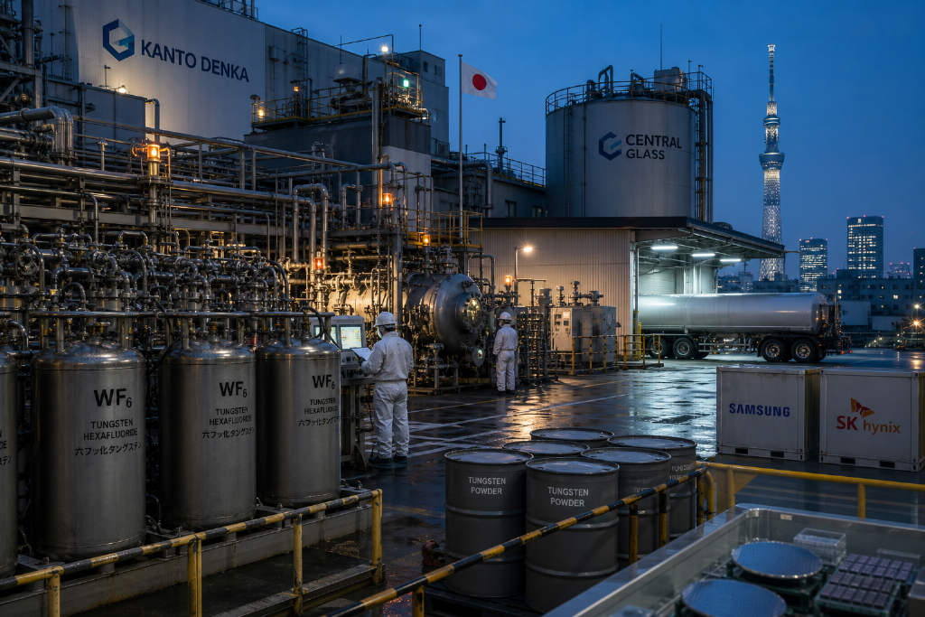 Tungsten shortage deepens as two Japanese WF₆ producers halt output
