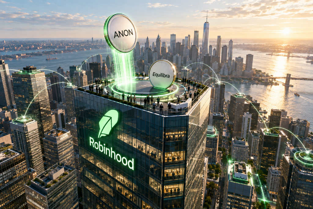 Daniele Sesta says Equilibra is deploying on Robinhood Chain as ANON jumps about 220% in 24 hours