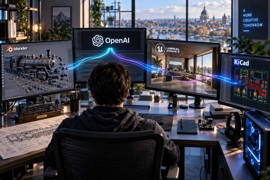 OpenAI’s Astra moves from chat to execution across Blender, Unreal, Three.js and KiCad