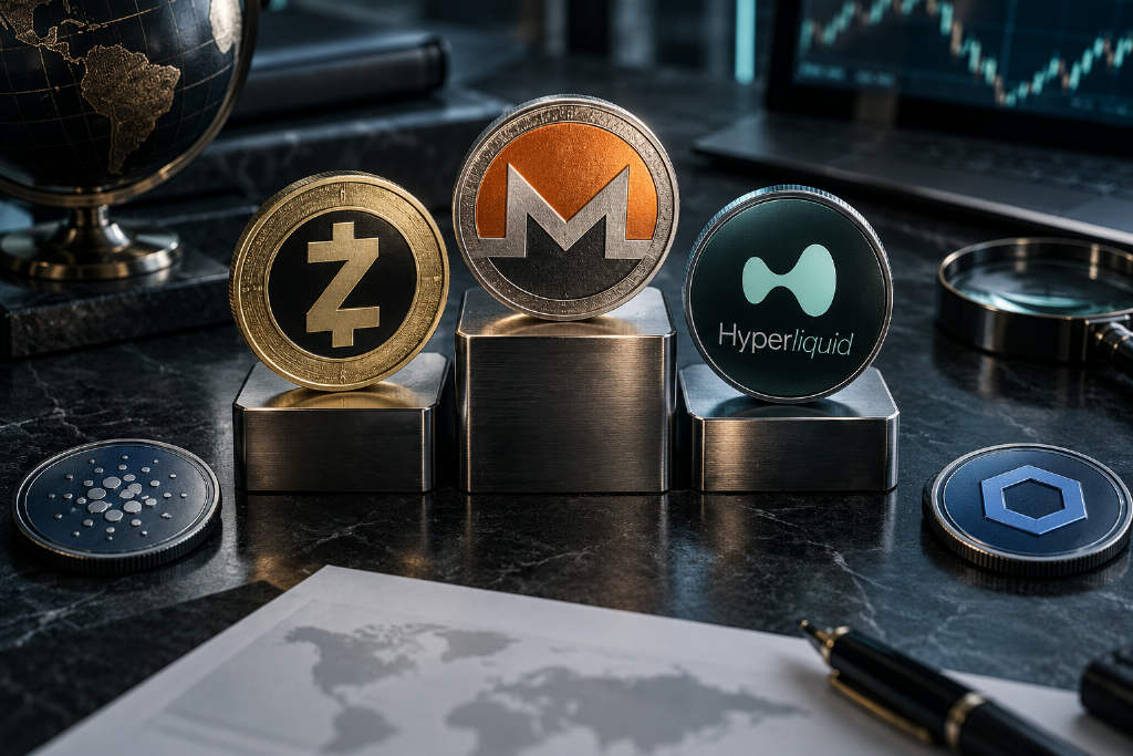 Zcash、Monero 与 Hyperliquid 进入非稳定币市值前十